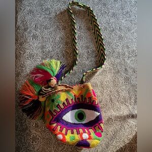 Lucky Eye Evil Eye Handmade Punch-needle Wayuu Mochila Bucket Bag